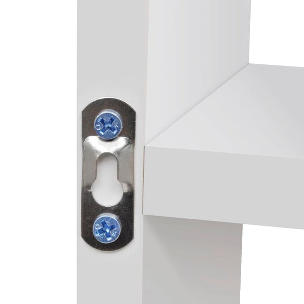 Wall-mounted hanging shelf with 8 compartments, white