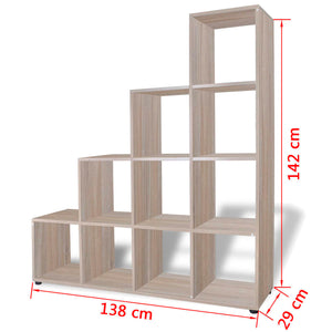 vidaXL Staircase Shelf Bookcase 142 cm Oak