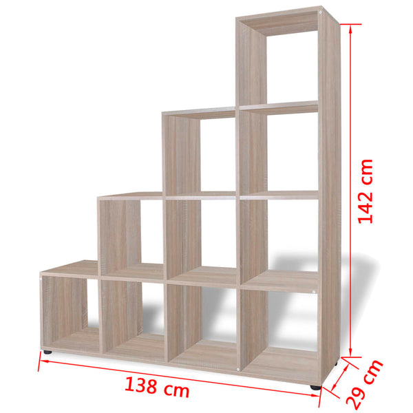 vidaXL Staircase Shelf Bookcase 142 cm Oak