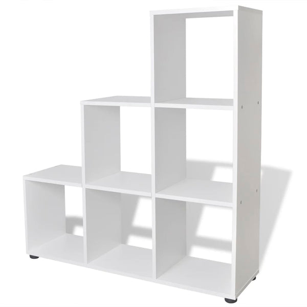 vidaXL Staircase Shelf Bookcase 107 cm White