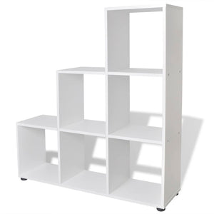 vidaXL Staircase Shelf Bookcase 107 cm White