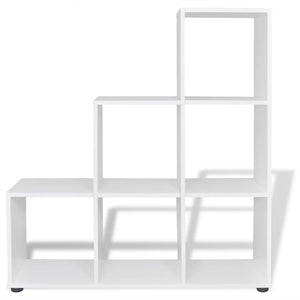 vidaXL Staircase Shelf Bookcase 107 cm White