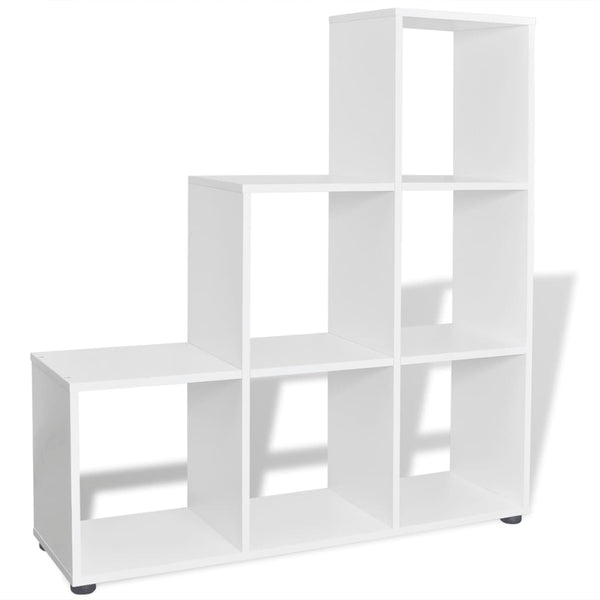 vidaXL Staircase Shelf Bookcase 107 cm White