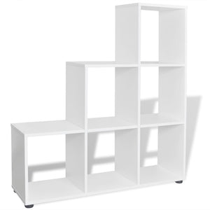vidaXL Staircase Shelf Bookcase 107 cm White