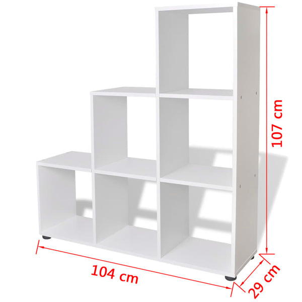 vidaXL Staircase Shelf Bookcase 107 cm White