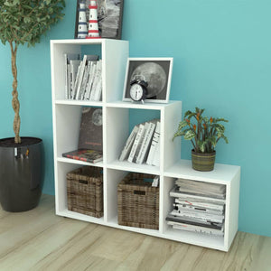 vidaXL Staircase Shelf Bookcase 107 cm White
