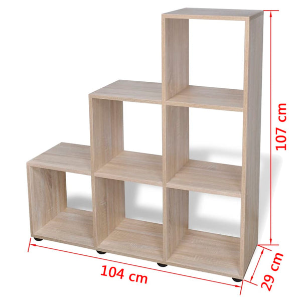 vidaXL Staircase Shelf Bookcase 107 cm Oak