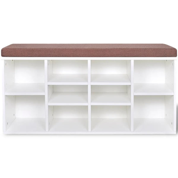 Shoe Cabinet Shoe Bench Seat Bench 10 Compartments White