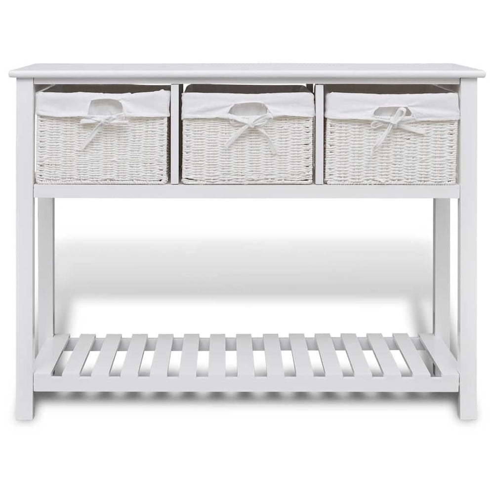 vidaXL Console Table with Baskets White