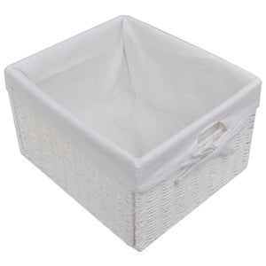 vidaXL Chest of Drawers with Baskets White