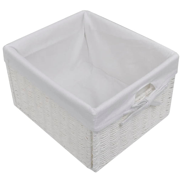 vidaXL Chest of Drawers with Baskets White