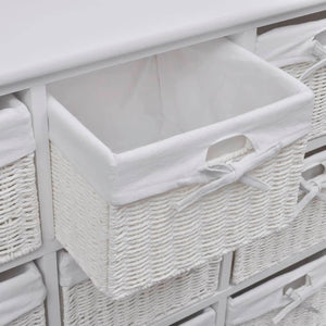 vidaXL Chest of Drawers with Baskets White
