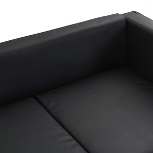 vidaXL 3-Seater and 2-Seater Artificial Leather Sofa Set Black