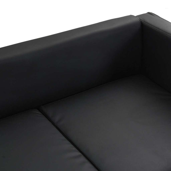 vidaXL 3-Seater and 2-Seater Artificial Leather Sofa Set Black