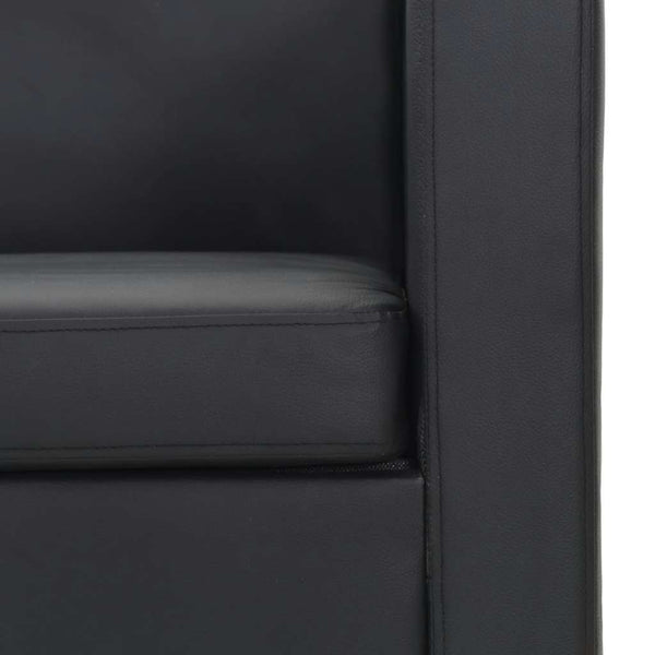vidaXL 3-Seater and 2-Seater Artificial Leather Sofa Set Black
