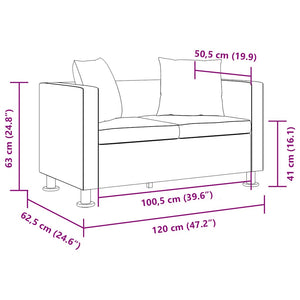 vidaXL 3-Seater and 2-Seater Artificial Leather Sofa Set Black