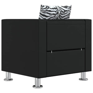 vidaXL Artificial Leather Sofa Set 3-seater + 2-seater + Armchair Black