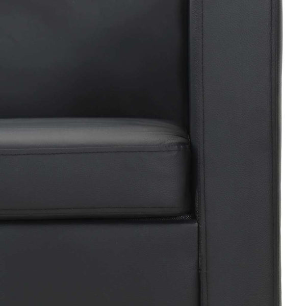vidaXL Artificial Leather Sofa Set 3-seater + 2-seater + Armchair Black