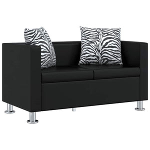 vidaXL Artificial Leather Sofa Set 3-seater + 2-seater + Armchair Black