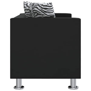 vidaXL Artificial Leather Sofa Set 3-seater + 2-seater + Armchair Black