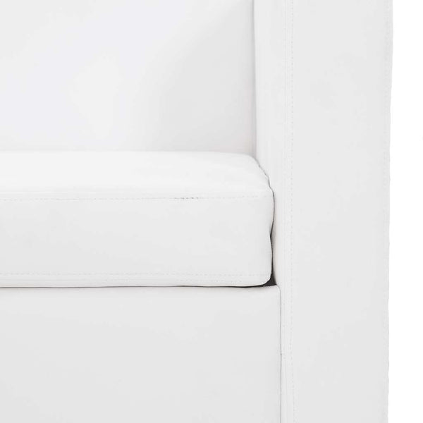 vidaXL Sofa Set Artificial Leather 3-Seater + 2-Seater White