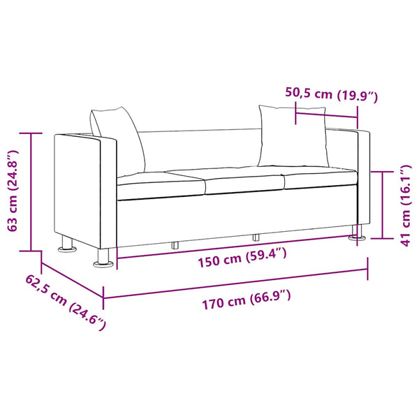 vidaXL Sofa Set Artificial Leather 3-Seater + 2-Seater White