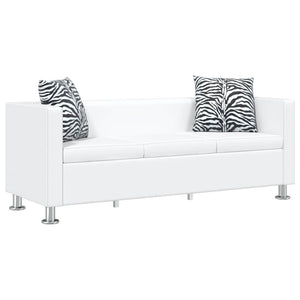 vidaXL Sofa Set Artificial Leather 3-Seater + 2-Seater White