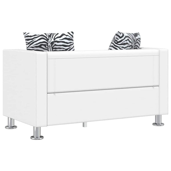 vidaXL Sofa Set Artificial Leather 3-Seater + 2-Seater White