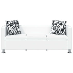 vidaXL Sofa Set Artificial Leather 3-Seater + 2-Seater White