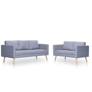 vidaXL Sofa Set 2-Seater & 3-Seater Fabric Light Grey