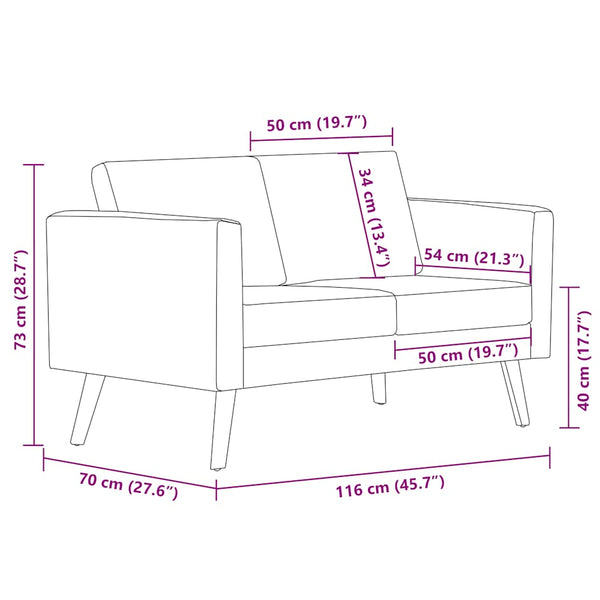vidaXL Sofa Set 2-Seater & 3-Seater Fabric Light Grey