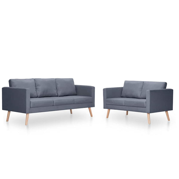 vidaXL Sofa Set 2-seater and 3-seater Fabric Dark Grey