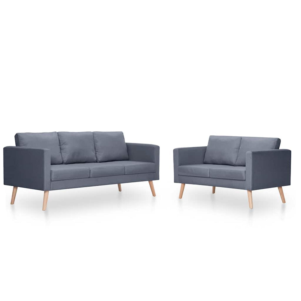 vidaXL Sofa Set 2-seater and 3-seater Fabric Dark Grey