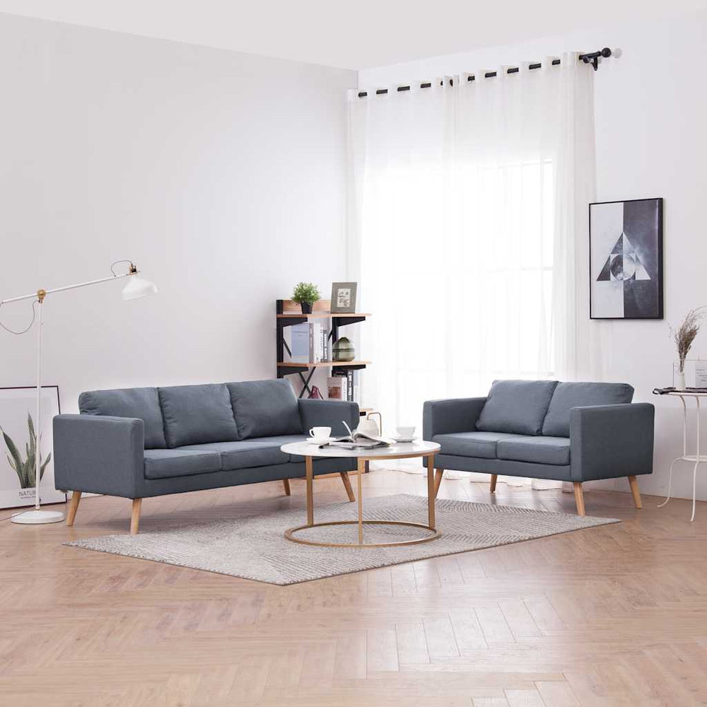 vidaXL Sofa Set 2-seater and 3-seater Fabric Dark Grey