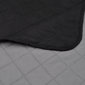 vidaXL Reversible Quilted Bedspread Black/Grey 170x210cm