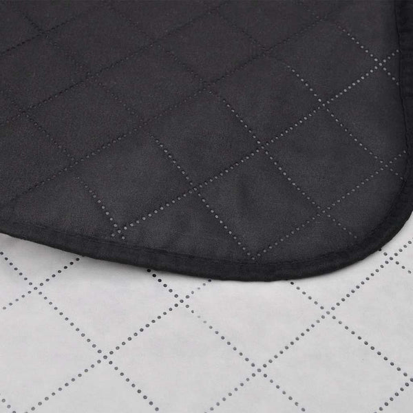 vidaXL Reversible Quilted Bedspread Black/White 170x210 cm