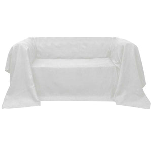 Micro-Suede Sofa Throw Bedspread Cream 210 x 280 cm