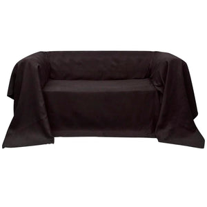 Micro-Suede Sofa Throw Blanket Brown 140 x 210 cm