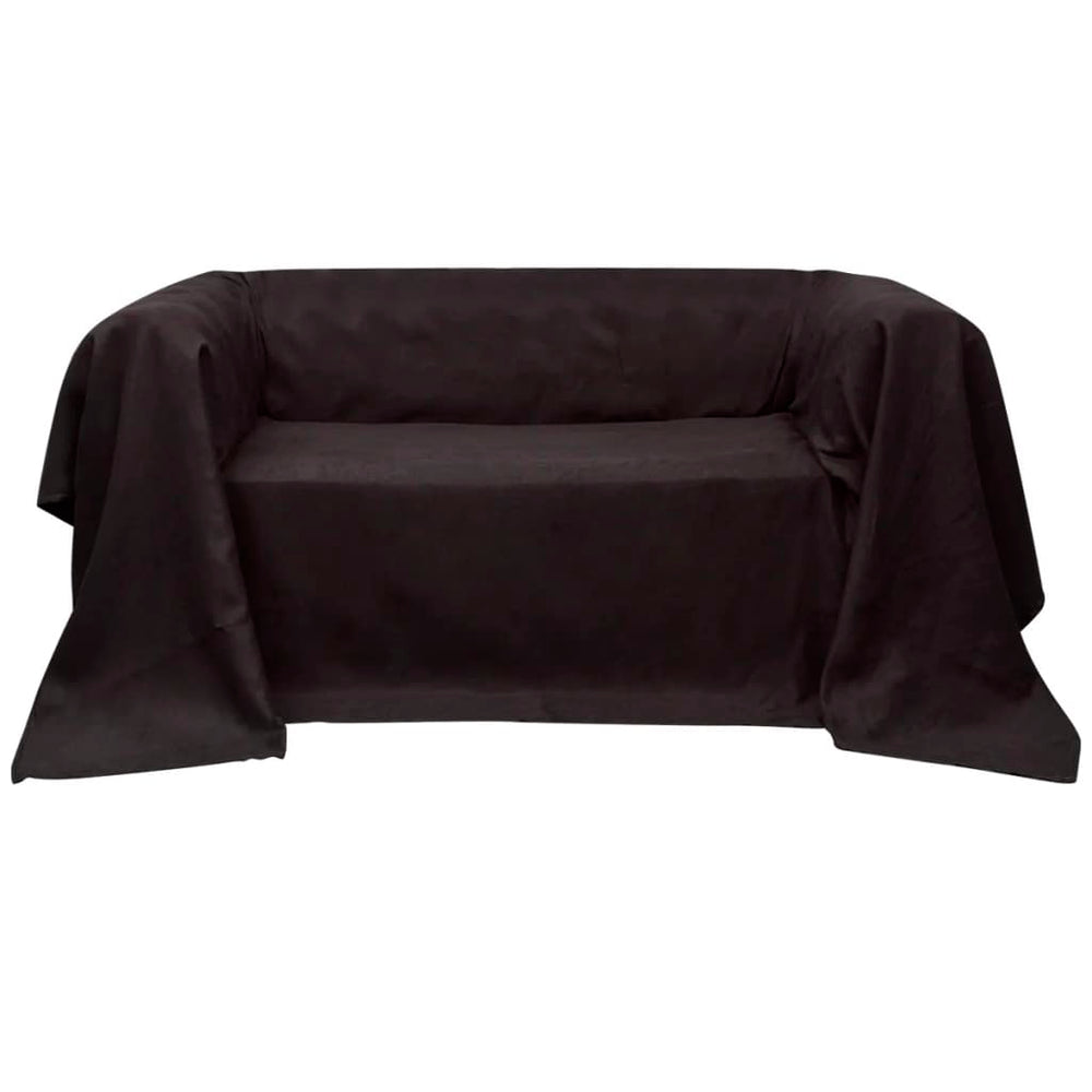 Micro-Suede Sofa Throw Blanket Brown 210 x 280 cm