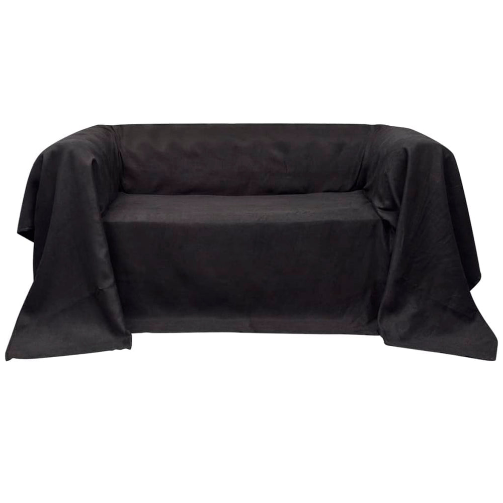 Micro-Suede Sofa Throw Bedspread Anthracite 140 x 210 cm