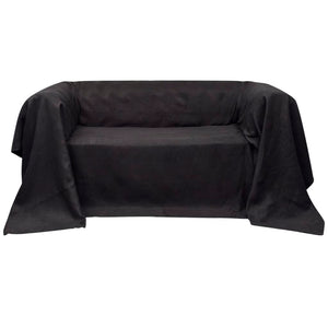 Micro-Suede Sofa Throw Bedspread Anthracite 140 x 210 cm