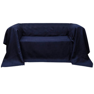 Micro-Suede Sofa Throw Blanket Daybed Cover Navy Blue 270 x 350 cm