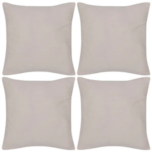 4 beige cotton cushion covers 40 x 40 cm
