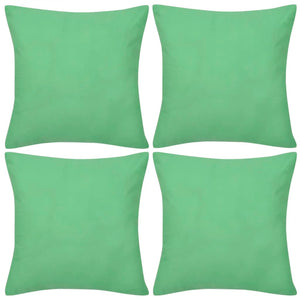 4 apple-green cotton pillowcases 40 x 40 cm