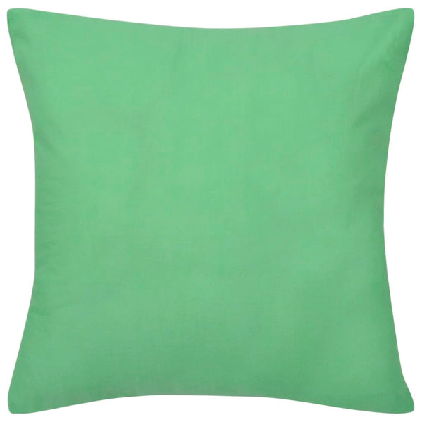 4 apple-green cotton pillowcases 40 x 40 cm