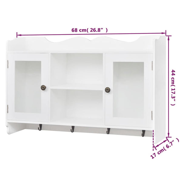 vidaXL Wall Cabinet MDF White