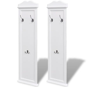 vidaXL Coat Rack Panel 2 pcs White