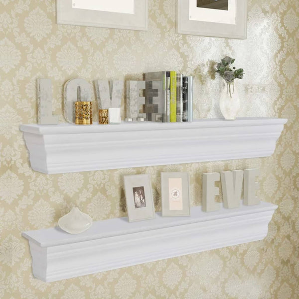 vidaXL Wall Shelves Aaliyah 2 pcs. White