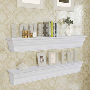 vidaXL Wall Shelves Aaliyah 2 pcs. White