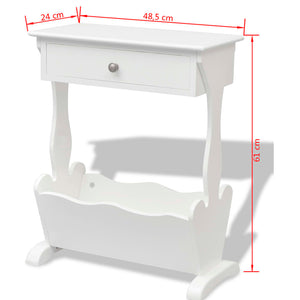 vidaXL Magazine Holder Melrose White